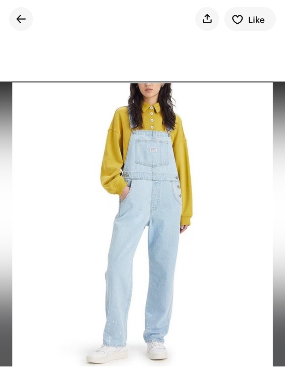 Levis Overalls In Stonewash. Size Medium